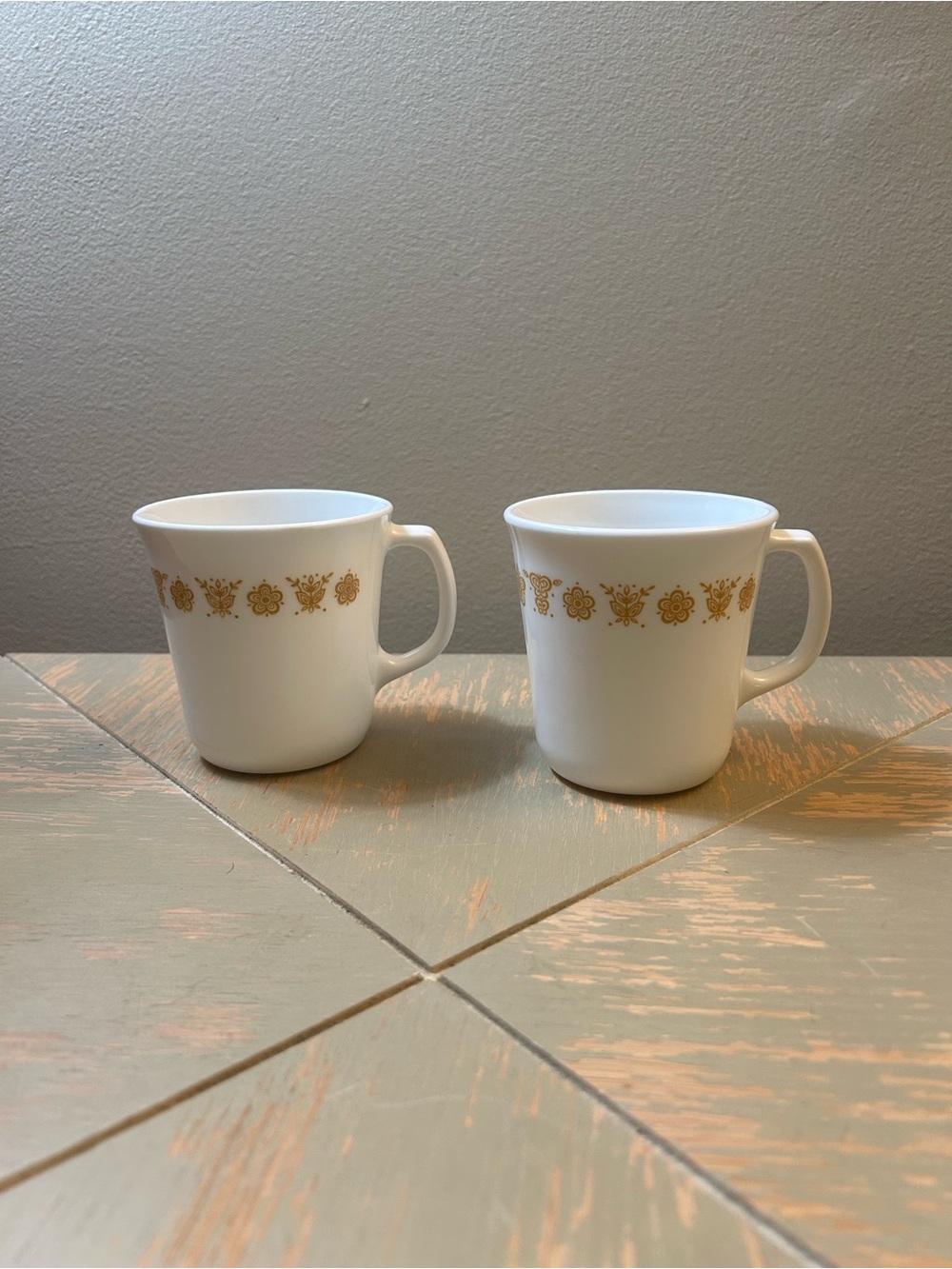 Vintage Corningware Gold Butterfly Mug Pair
